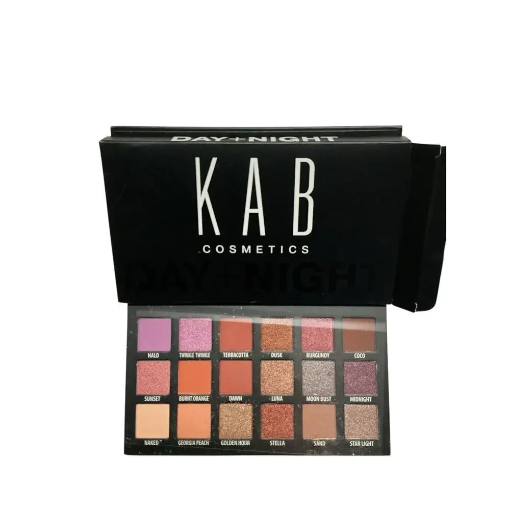 KAB Cosmetics Day + Night Eyeshadow Palette Neutral & Glam Tones Brand New